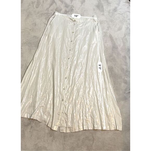 New! Women’s Linen Sparkly Metallic Skirt MAXI LARGE - Picture 5 of 8